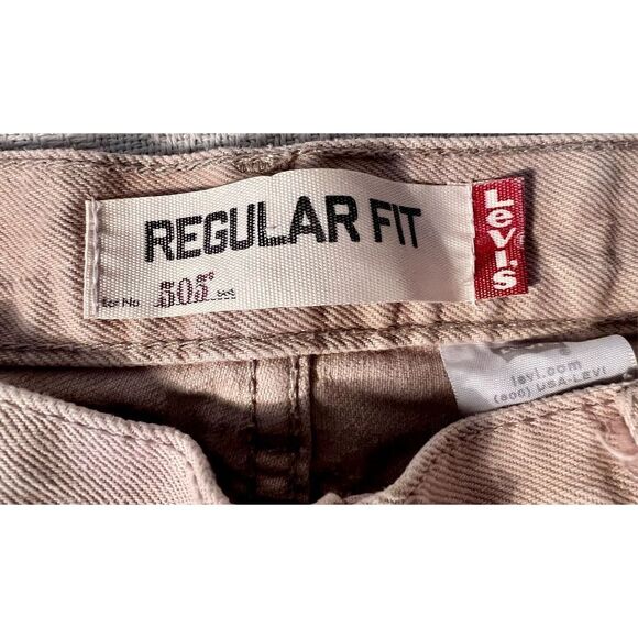 VTG Levis 505 Mens Light Khaki Sand 36x30 Pants Regular Straight Leg Red Tab - Picture 4 of 7